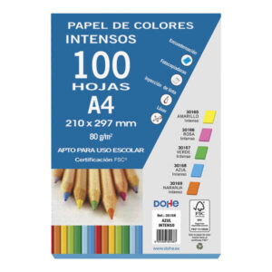 dohe papel multifuncion de 80g apto para fotocopiadoras, impresoras laser y chorro de tinta color azul