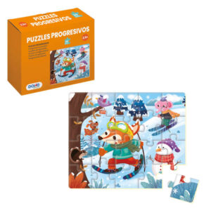 dohe puzzle infantil de 20 piezas tematica la nieve fabricado en doble capa de carton capa intermedia de contrachapado estimula la imaginacion a partir de 2 años y medio