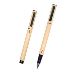 dohe boligrafos de metal ligero cuerpo ovalado amarillo ergonomicos y deslizamiento perfecto capucha con clip fabricados en aluminio tinta azul