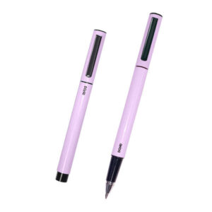 dohe boligrafos elegantes de metal ligero cuerpo ovalado morado ergonomico capucha con clip fabricados en aluminio tinta azul