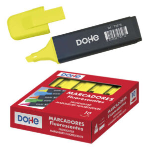 dohe marcador fluorescente punta biselada de 1 5mm clip en la capucha apto para todo tipo de papel color amarillo