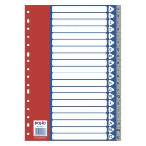 dohe separadores para archivadores y carpetas de anillas a z 120 micras tamaño folio 20 posiciones multitaladro de 16 perforaciones