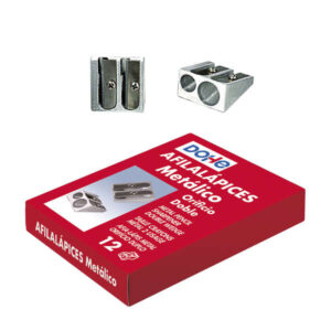 dohe caja de 12 afilalapices doble de metal forma de cuña cuchilla de acero resistente