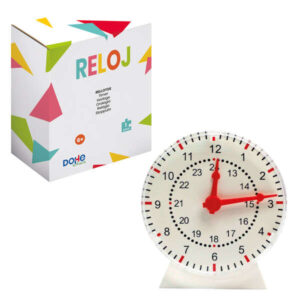dohe reloj analogico educativo para niños esfera con numeros de las 12 horas y marcas de minutos ruedecilla para mover las agujas ayuda a entender el paso del tiempo