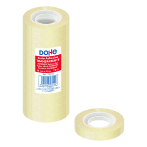 dohe pack de 12 cintas adhesivas de polipropileno 12mmx33m alta resistencia y potente adhesivo transparente
