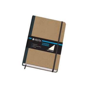 dohe cuaderno cartone con puntas redondeadas 96 hojas de papel ahuesado de 80gr tapa en tres piezas con lomera de tela cierre de gomas y cinta de registro
