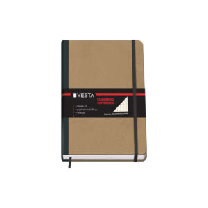 dohe cuaderno cartone con puntas redondeadas 96 hojas de papel ahuesado de 80gr tapa en tres piezas con lomera de tela cierre de gomas y cinta de registro