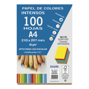 dohe papel multifuncion de 80g apto para fotocopiadoras, impresoras laser y chorro de tinta colores surtidos