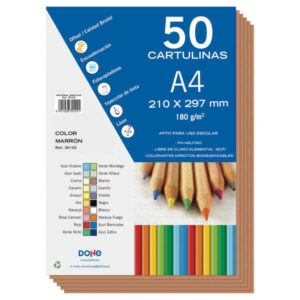 dohe cartulinas de colores de 180 g/m2 tamaño a4 ph neutro libres de cloro elemental colorantes biodegradables
