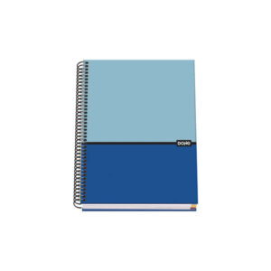 dohe cuaderno en espiral a5 162x210mm tapa dura con carton forrado interior de 100 hojas de papel offset de 90gr cuadricula de 5mm con banda de color