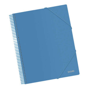 dohe carpeta con 20 fundas tamaño a4 tapa de polipropileno opaco 800 micras fundas transparentes 80 micras espiral de plastico color gomas elasticas a juego