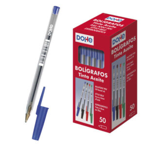 dohe boligrafos de tinta a base de aceite punta de bola de 1mm trazo de 0.4mm cuerpo transparente y capucha ventilada