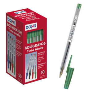 dohe boligrafos de tinta a base de aceite punta de bola metalica de 1mm trazo de 0.4mm cuerpo transparente con capucha ventilada