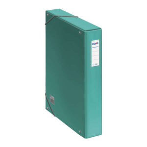 dohe caja de carton forrado con papel impreso y plastificado tarjetero con etiqueta en el lomo sistema de cierre con gomas elasticas