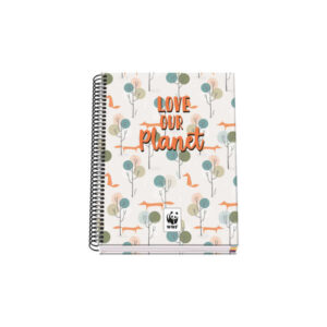 dohe cuaderno espiral tapa dura a5 162x210mm cubierta carton forrado interior 100 hojas offset 90g cuadricula 5mm