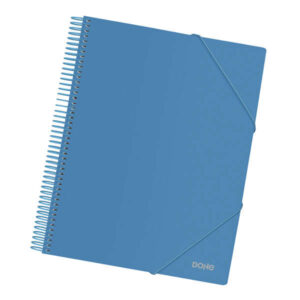 dohe carpeta con 30 fundas tamaño a4 tapa de polipropileno opaco 800 micras fundas transparentes 80 micras espiral de plastico color gomas elasticas a juego