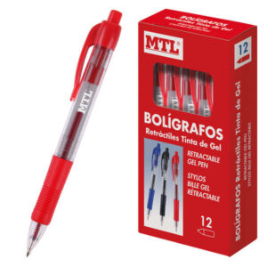 dohe boligrafos retractiles de tinta de gel permanente punta bola de 0.7mm resistente al agua cuerpo de plastico grip de caucho trazo de 0.4mm