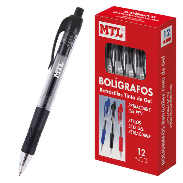 dohe boligrafos retractiles de tinta de gel permanente punta de 0.7mm trazo de 0.4mm resistente al agua cuerpo de plastico y grip de caucho colorido