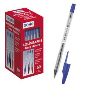 dohe boligrafos de tinta a base de aceite punta de bola metalica de 1mm trazo de 0.4mm cuerpo transparente y capucha ventilada