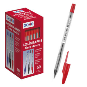 dohe boligrafos de tinta a base de aceite punta de bola metalica de 1mm trazo de 0.4mm cuerpo transparente y capucha ventilada