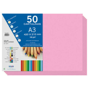 dohe cartulinas a3 50 hojas gramaje de 180g ideal para manualidades color rosa