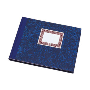 dohe cuaderno cartone rayado horizontal de 100 hojas cuarto apaisado tapa en tres piezas con lomera de tela interior en papel offset de 70g/m2 cosidos a hilo vegetal lomo azul
