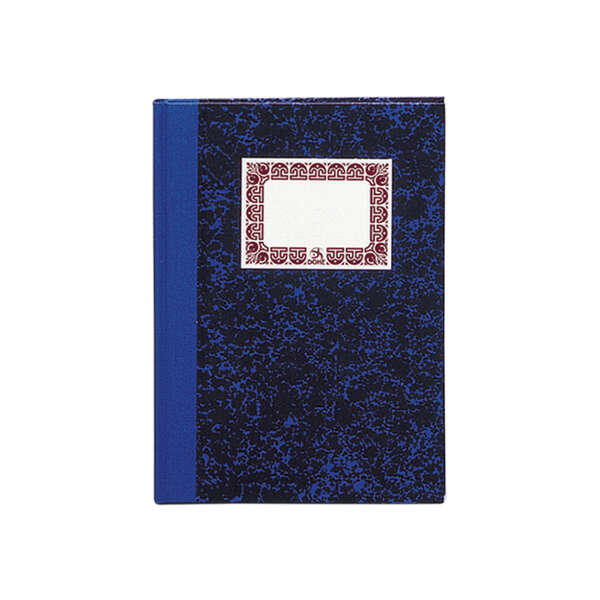 dohe cuaderno cartone rayado horizontal de 100 hojas cuarto natural tapa en tres piezas con lomera de tela interior en papel offset de 70g/m2 cosidos a hilo vegetal lomo azul