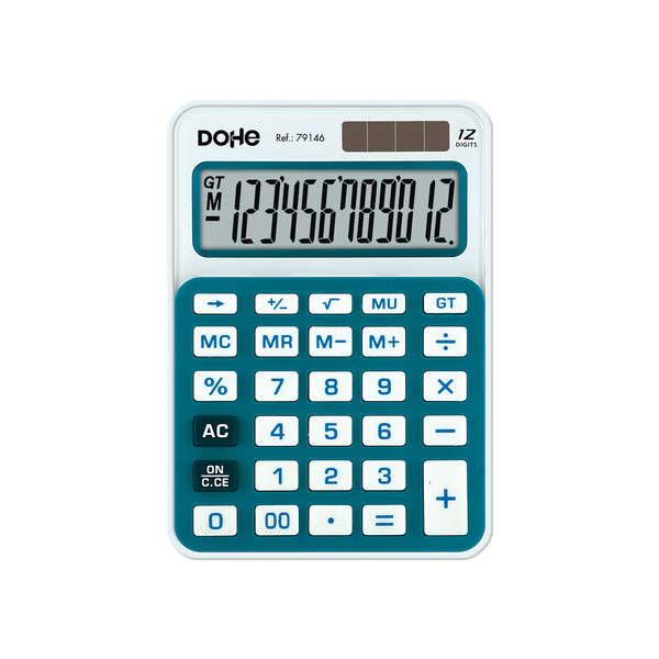 dohe calculadora electronica de 12 digitos alimentacion solar y a pilas 4 teclas de memoria apagado automatico teclas de gran formato funciones de raiz cuadrada y mark up