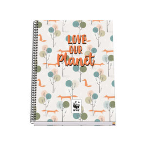 dohe cuaderno en espiral de tapa dura a4 228x300mm cubierta carton forrado con papel impreso a todo color y plastificado brillo guardas impresas espiral metalico negro