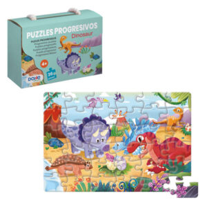 dohe puzzle infantil de 36 piezas tematica dinosaurios doble capa de carton y contrachapado estimula la imaginacion