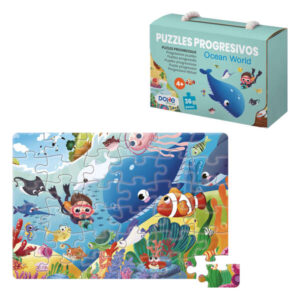 dohe puzzle infantil de 36 piezas tematica animales del oceano fabricado en doble capa de carton capa intermedia de contrachapado estimula la imaginacion