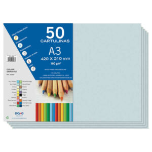 dohe pack de 50 cartulinas a3 de 180gr con ph neutro libres de cloro elemental color granito