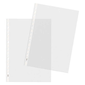 dohe premium plus pack de 100 fundas multitaladro tamaño folio polipropileno rugoso 16 perforaciones