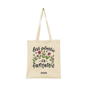 dohe totebag mediano de algodon 50% reciclado y organico 220g/m2 asas largas sostenible y respetuoso con el medio ambiente ideal para uso diario