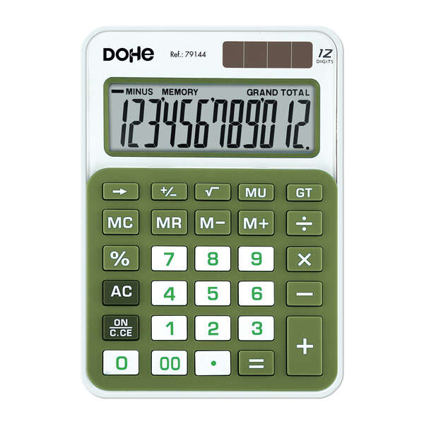 dohe calculadora electronica de 12 digitos alimentacion solar y a pilas 4 teclas de memoria apagado automatico teclas de gran formato funciones de raiz cuadrada y mark up