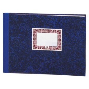 dohe cuaderno cartone rayado horizontal de 100 hojas folio apaisado tapa en tres piezas con lomera de tela interior en papel offset de 70g/m2 cosidos a hilo vegetal lomo azul