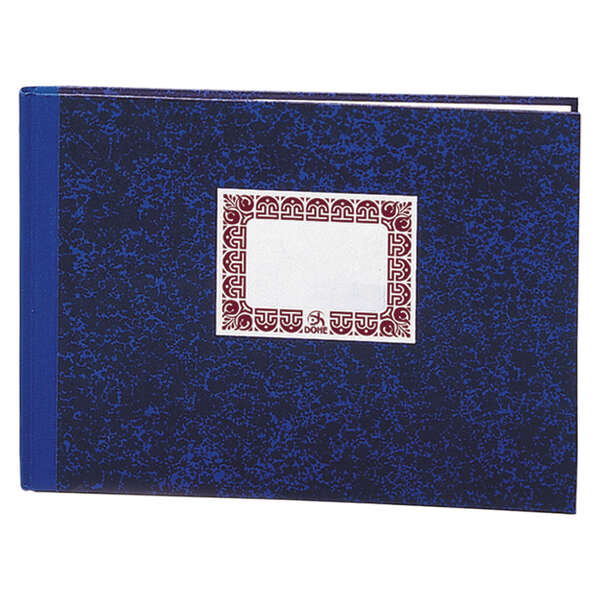 dohe cuaderno cartone rayado horizontal de 100 hojas folio apaisado tapa en tres piezas con lomera de tela interior en papel offset de 70g/m2 cosidos a hilo vegetal lomo azul
