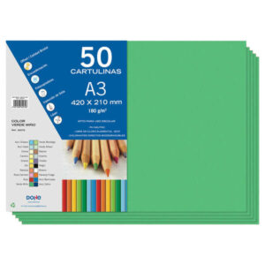 dohe cartulinas a3 50 hojas gramaje de 180g color verde