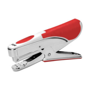 dohe grapadora tipo tenaza fabricada en acero cromado y plastico rojo carga superior capacidad de grapado 20 hojas admite 150 grapas de 22/6, 24/6 y 26/6