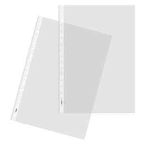 dohe 100 fundas multitaladro en polipropileno liso cristal 16 perforaciones