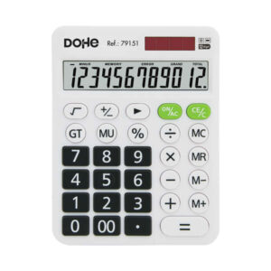 dohe calculadora electronica de 12 digitos pantalla reclinada alimentacion solar y a pilar apagado automatico teclas de gran formato funciones avanzadas resistente plastico