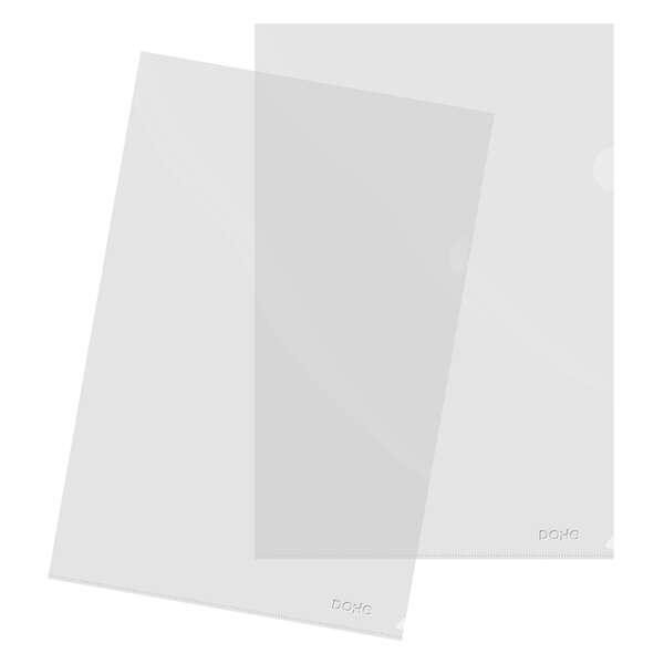 dohe caja de 100 dossier con uñero tamaño folio polipropileno transparente acabado cristal