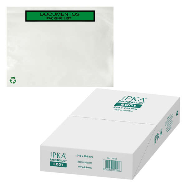 dohe eco caja de 250 sobres autoadhesivos para envio de documentos 240x180mm packing list especial envios