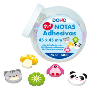 dohe expositor de 75 mini blocs de 50 notas adhesivas impresas tamaño 45x45mm formas surtidas colores surtidos