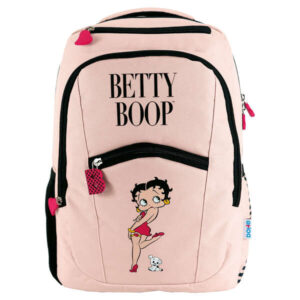dohe mochila grande de betty boop fabricada en poliester compartimento acolchado para portatil bolsillos delanteros y laterales tirantes reforzados y ajustables espalda acolchada