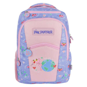 dohe mochila grande pink panther fabricada en poliester resistente compartimento principal con bolsillo acolchado bolsillos delanteros y laterales tirantes reforzados y ajustables