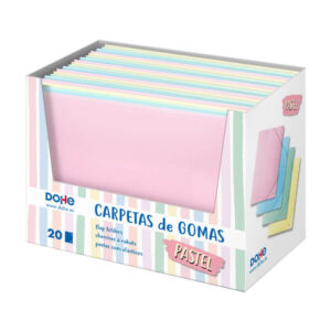 dohe expositor de carpetas de gomas tamaño a4 20uds polipropileno de 600 micras colores surtidos