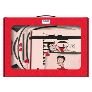 dohe betty boop pack de mochila 3 compartimentos grande + carpeta a4 recambio + portatodo triple todo en un maletin perfecto para regalo