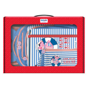 dohe pack mochila, carpeta y portatodo pink panther maletin regalo 365x515x105mm carpeta a4 recambio, mochila 3 compartimentos grande portatodo triple