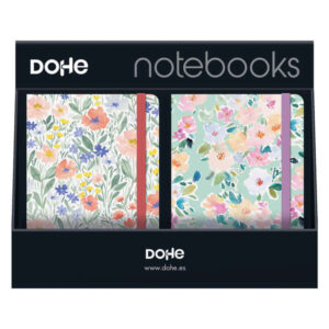dohe expositor con 12 notebooks a5 12x17cm incluye 3x sunflower, 3x kitty, 3x summer y 3x garden ideal para tomar notas, dibujar o planificar